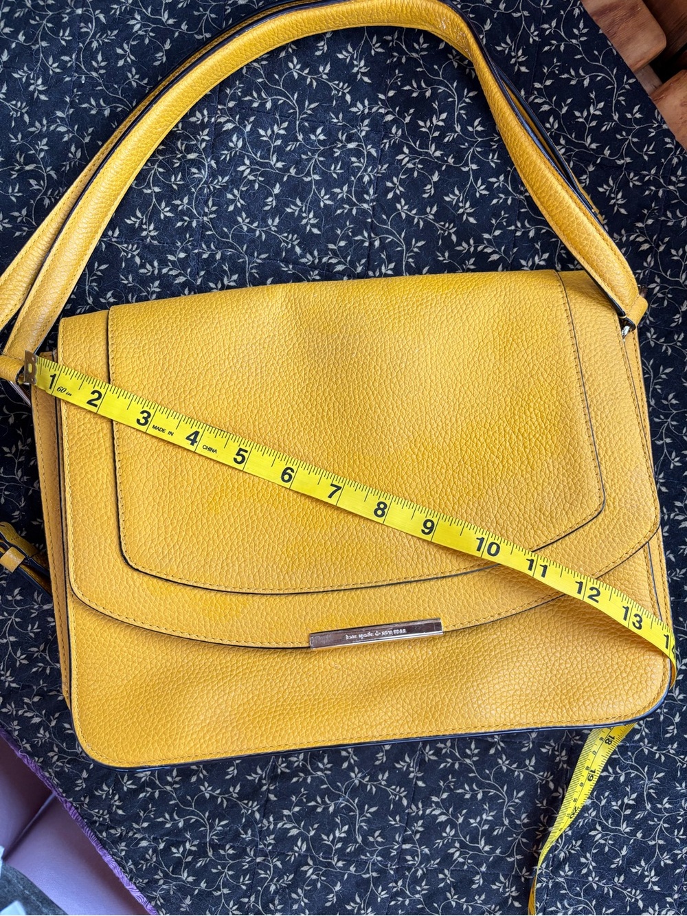 Kate Spade Leila Medium Flap Leather Shoulder Bag - Yellow - Picture 8 of 11
